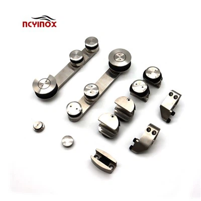 Frameless Polishing Hanging Sliding Door Glass Hardware For Office Glass Door