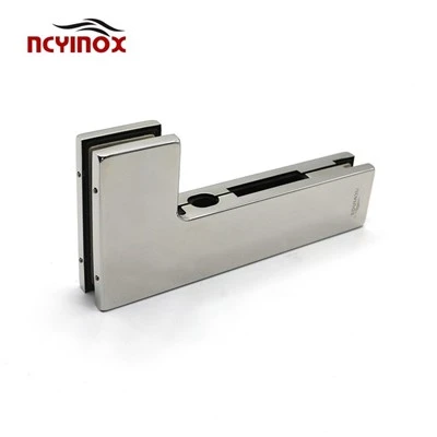 JM-032BL Shape Mount Door Clamp Aluminium Patch Haum Rau Qhov Rooj iav